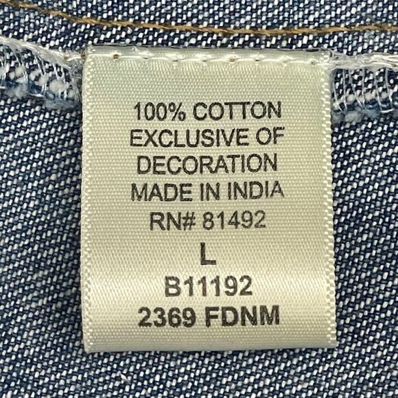 Denim Jacket With Appliqué and Embroidery Women’s Size Large - Picture 8 of 13